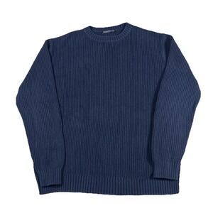 Brandy Melville Women's‎ Sweater Navy Blue Pullover Round Neckline 100% Cotton